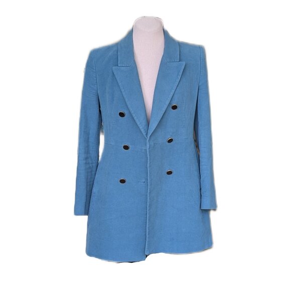 Blue Zara Peacoat Jacket - Picture 3 of 6